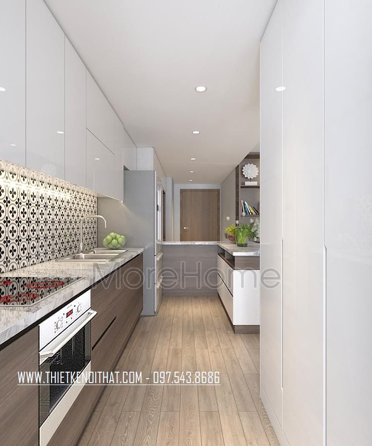 Thiết kế nội thất phòng bếp chung cư Park Hill Hai Bà Trưng, Hà Nội